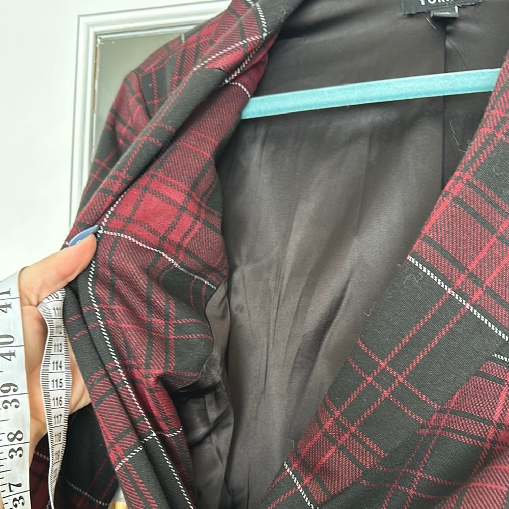 Torrid Women's Plaid Coat - Red and Black - Picture 5 of 5